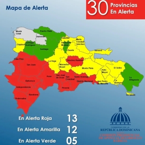 El COE emite mapa de alerta tras  posible paso de tormenta