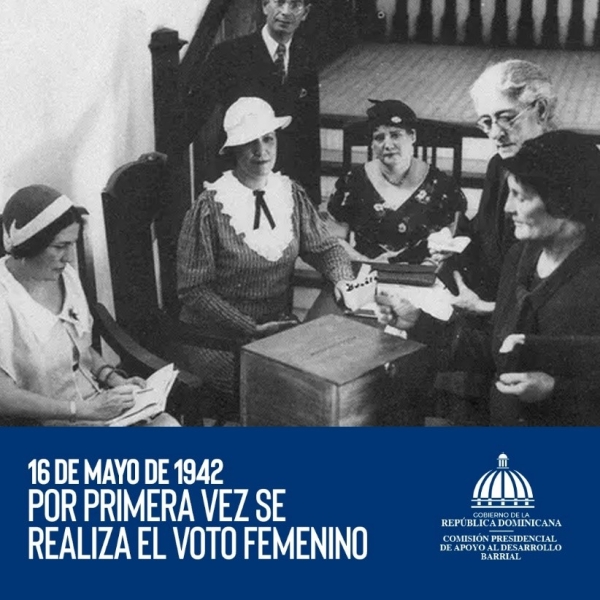 16 de mayo de 1942 por primera vez se realiza el voto femenino